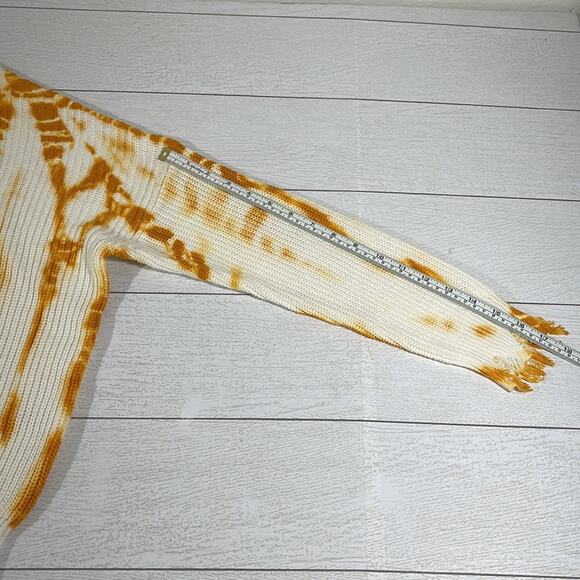 Trendy Threads Plus Size 3X Tie-Dye Sweater – Distressed V-Neck Cotton Pullover - Picture 7 of 9